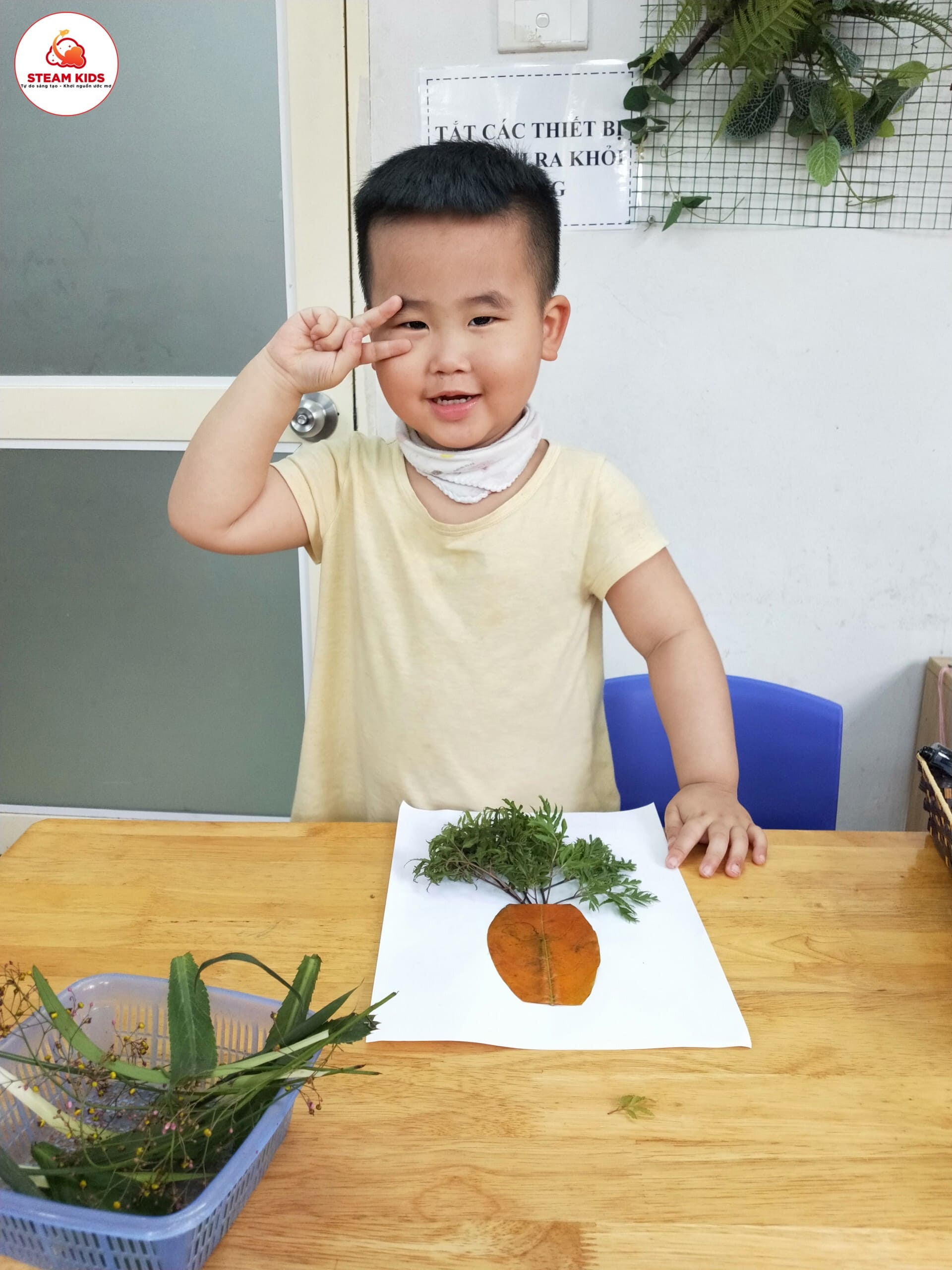 Tạo Hình Từ Lá Cây Của Lớp Steam 6 Tạo Hình Từ Lá Cây Của Lớp Steam 6 - Trường Mầm Non STEAM KIDS
