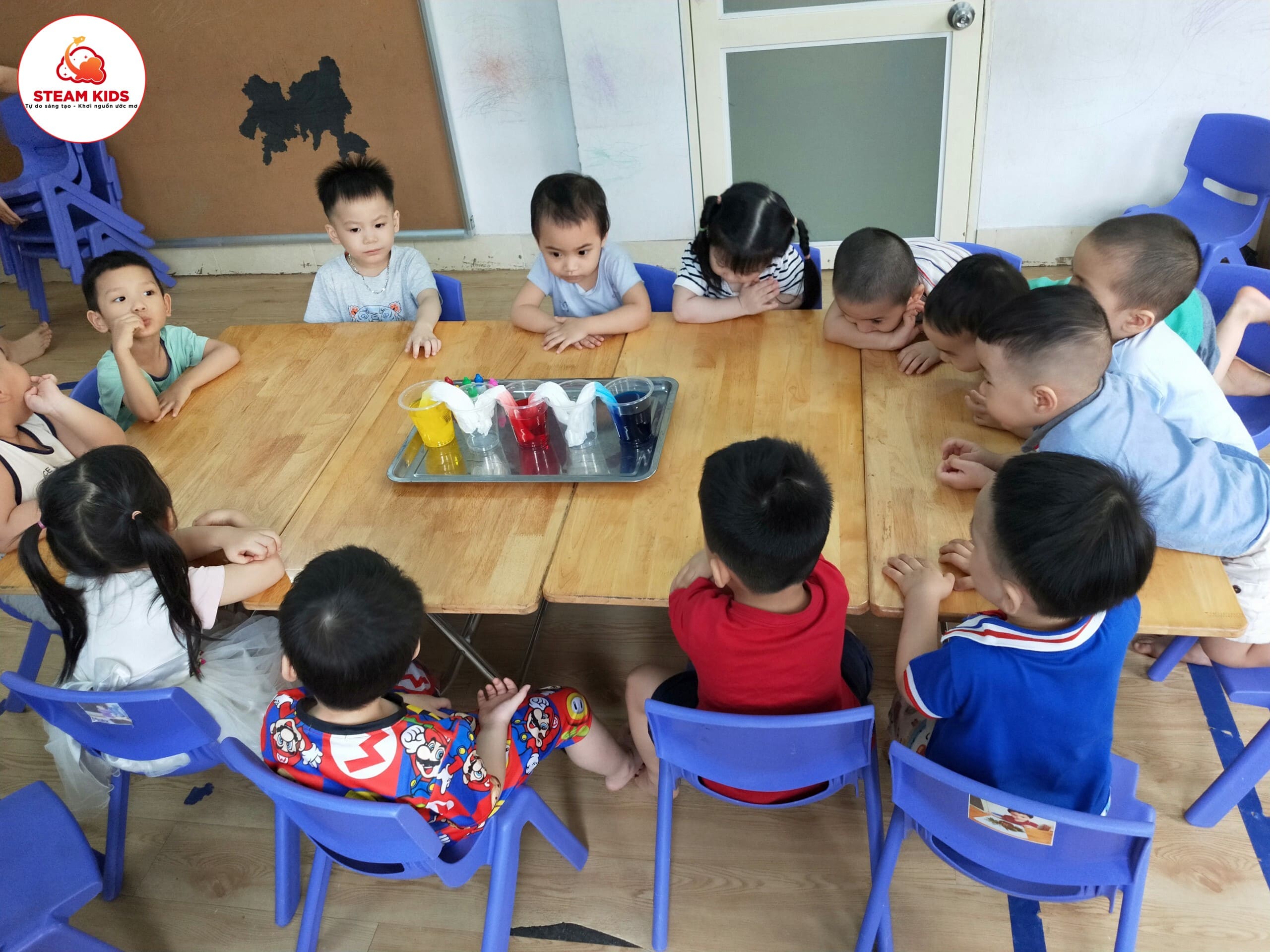 Thí Nghiệm: Sự Thấm Hút Của Giấy Lớp Steam 6 - Trường Mầm Non STEAM KIDS