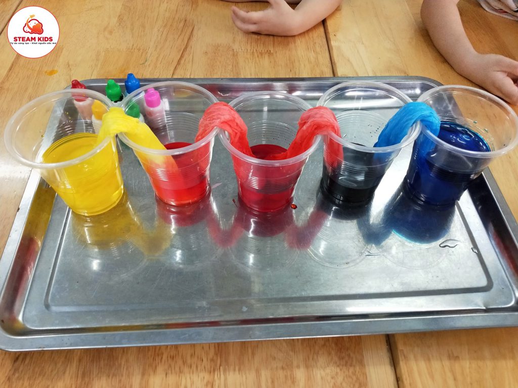 Thí Nghiệm: Sự Thấm Hút Của Giấy Lớp Steam 6 - Trường Mầm Non STEAM KIDS