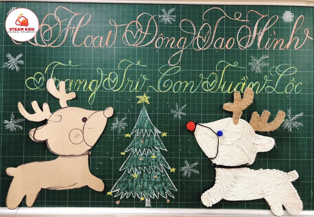 Hoạt Động Tạo Hình: Trang Trí Con Tuần Lộc - Trường Mầm Non STEAM KIDS