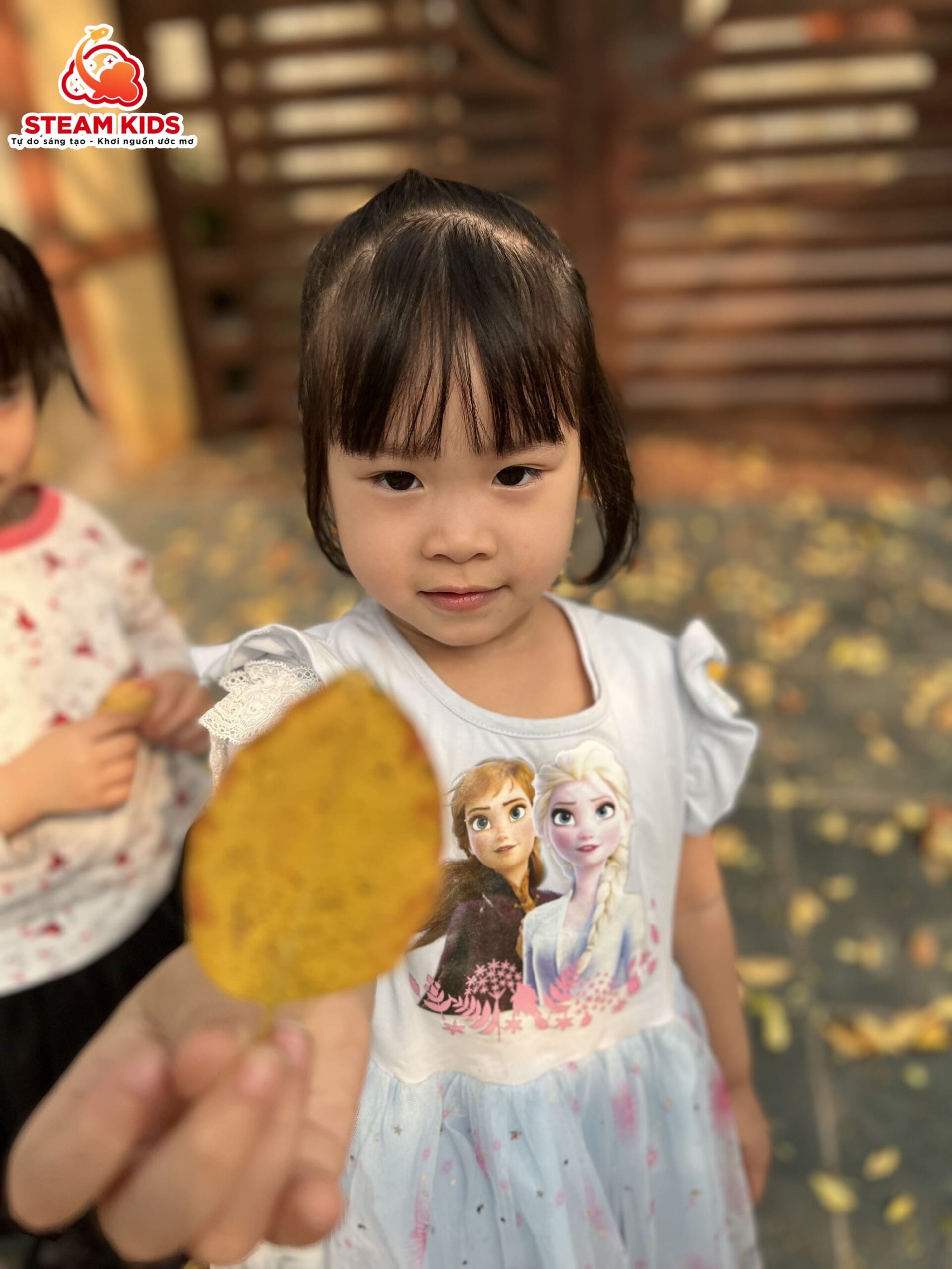 HOẠT ĐỘNG SÁNG TẠO: BÉ TRANG TRÍ VÁY BẰNG LÁ CÂY - Trường Mầm Non STEAM KIDS