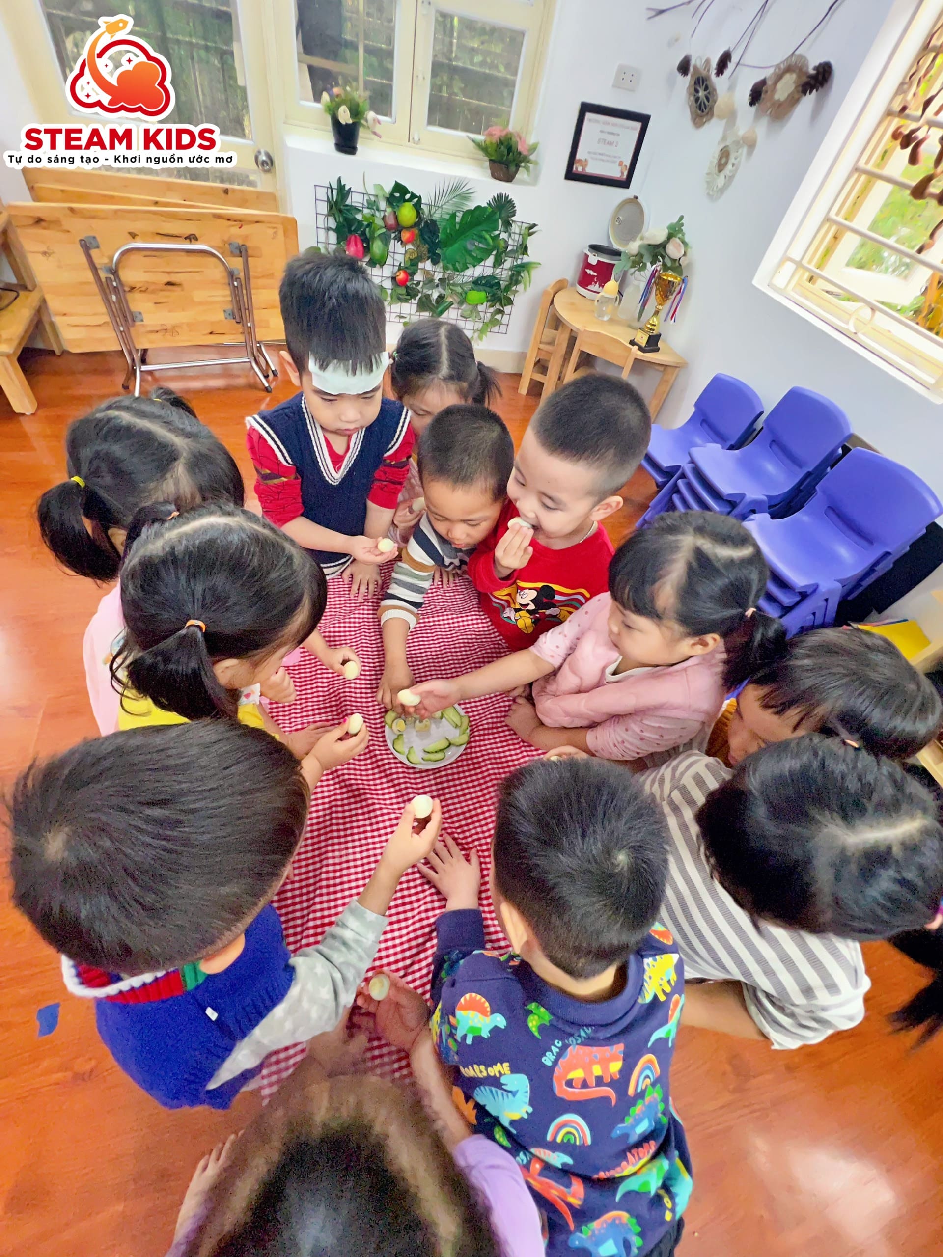 THỰC HÀNH CUỘC SỐNG: BÉ BÓC TRỨNG CHIM CÚT - Trường Mầm Non STEAM KIDS