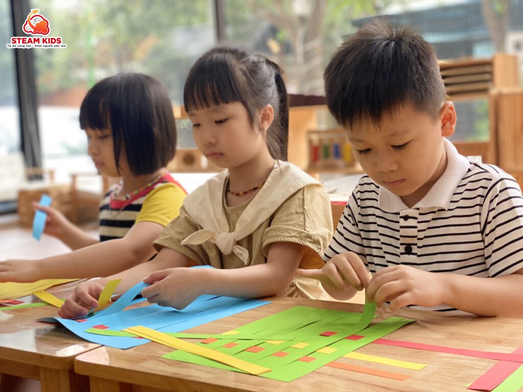 HOẠT ĐỘNG TẠO HÌNH ĐAN NONG MỐT - Trường Mầm Non STEAM KIDS