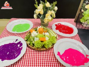 HOẠT ĐỘNG SÁNG TẠO TRANH TỪ RAU CỦ QUẢ - Trường Mầm Non STEAM KIDS