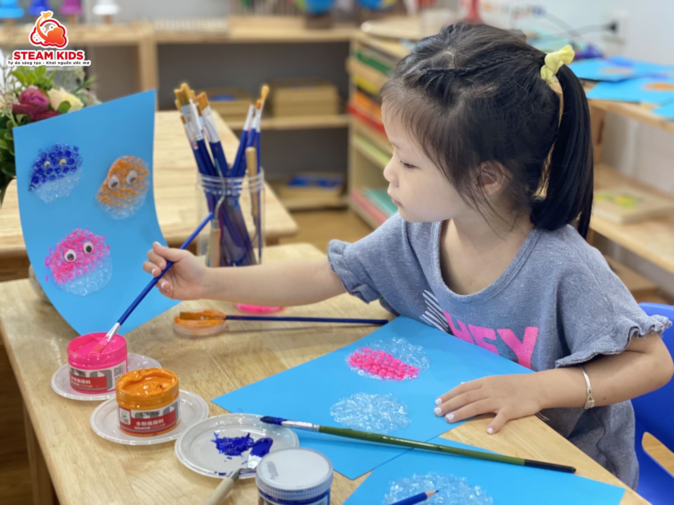 TẠO HÌNH CÁ NÓC BẰNG XỐP BỌT TẠO HÌNH CÁ NÓC BẰNG XỐP BỌT - Trường Mầm Non STEAM KIDS
