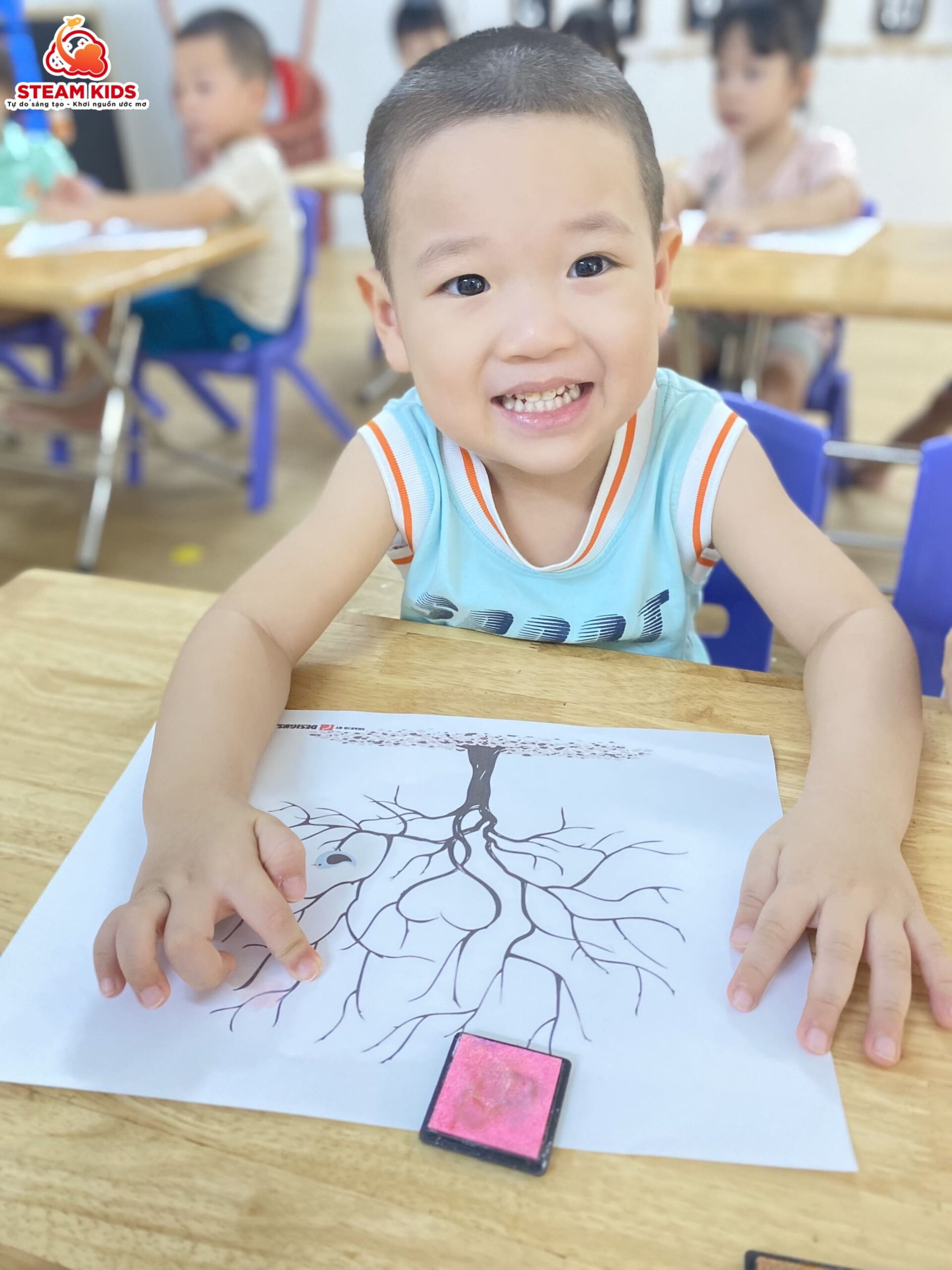 HOẠT ĐỘNG SÁNG TẠO: CÂY HOA BỐN MÙA TỪ DẤU VÂN TAY HOẠT ĐỘNG SÁNG TẠO: CÂY HOA BỐN MÙA TỪ DẤU VÂN TAY - Trường Mầm Non STEAM KIDS