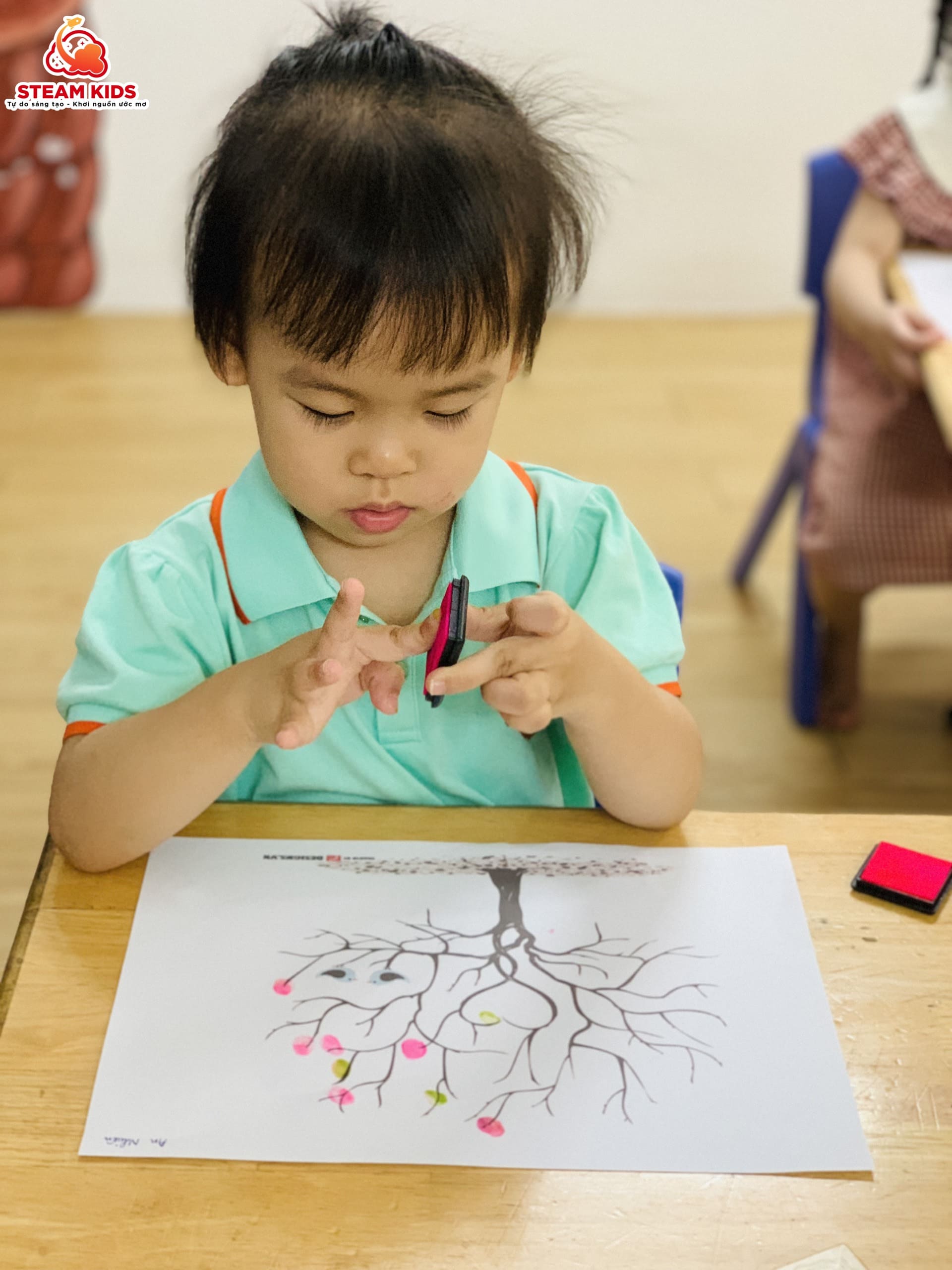 HOẠT ĐỘNG SÁNG TẠO: CÂY HOA BỐN MÙA TỪ DẤU VÂN TAY HOẠT ĐỘNG SÁNG TẠO: CÂY HOA BỐN MÙA TỪ DẤU VÂN TAY - Trường Mầm Non STEAM KIDS