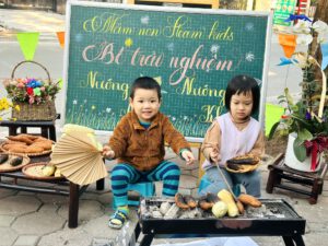 TRẢI NGHIỆM: “NƯỚNG NGÔ, NƯỚNG KHOAI” - Trường Mầm Non STEAM KIDS