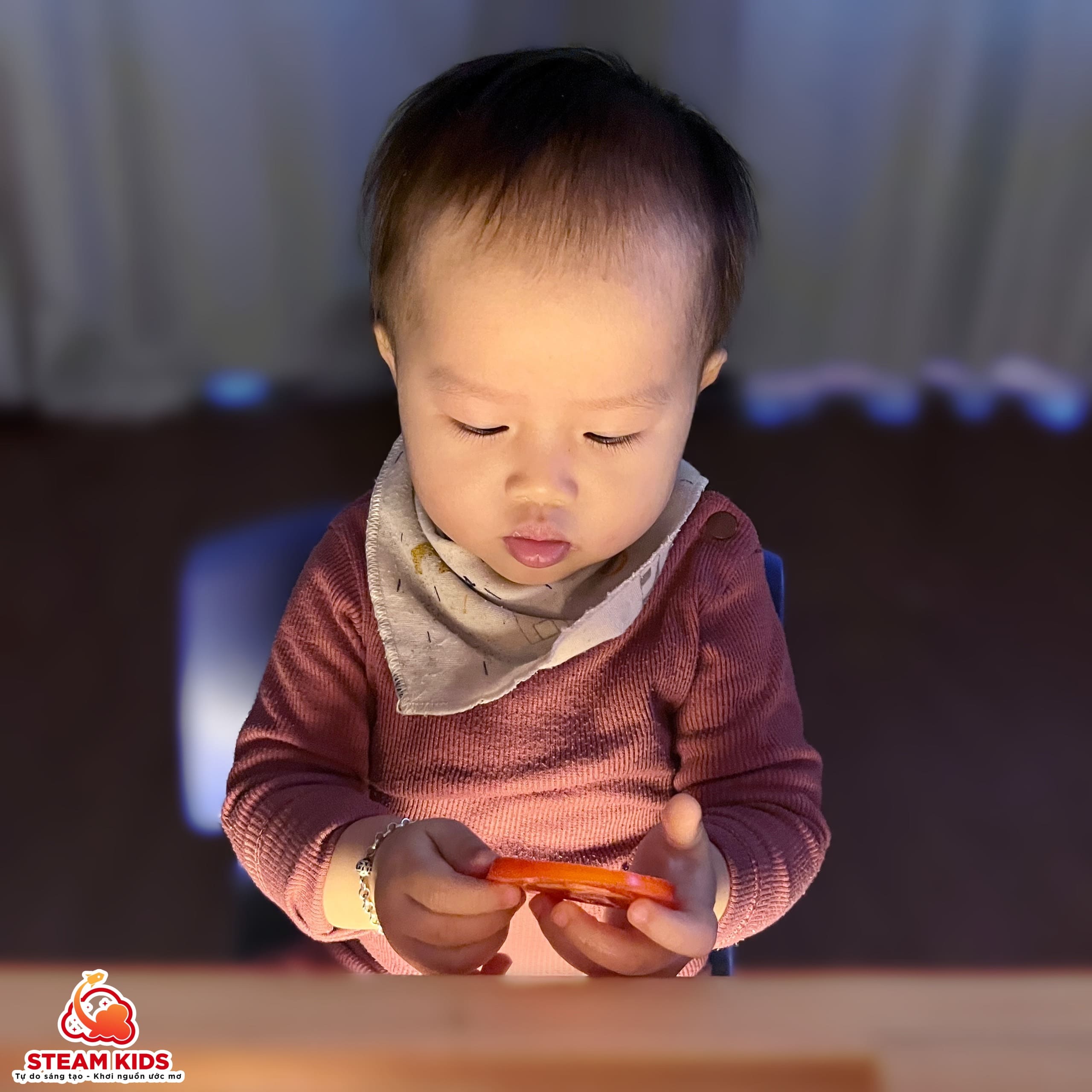 KHÁM PHÁ QUẢ CÀ CHUA TRÊN BÀN ÁNH SÁNG - Trường Mầm Non STEAM KIDS