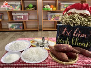 COOKING: BÉ LÀM BÁNH KHOAI - Trường Mầm Non STEAM KIDS