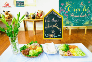 ẨM THỰC: BÉ TẬP LÀM PHỞ CUỐN - Trường Mầm Non STEAM KIDS