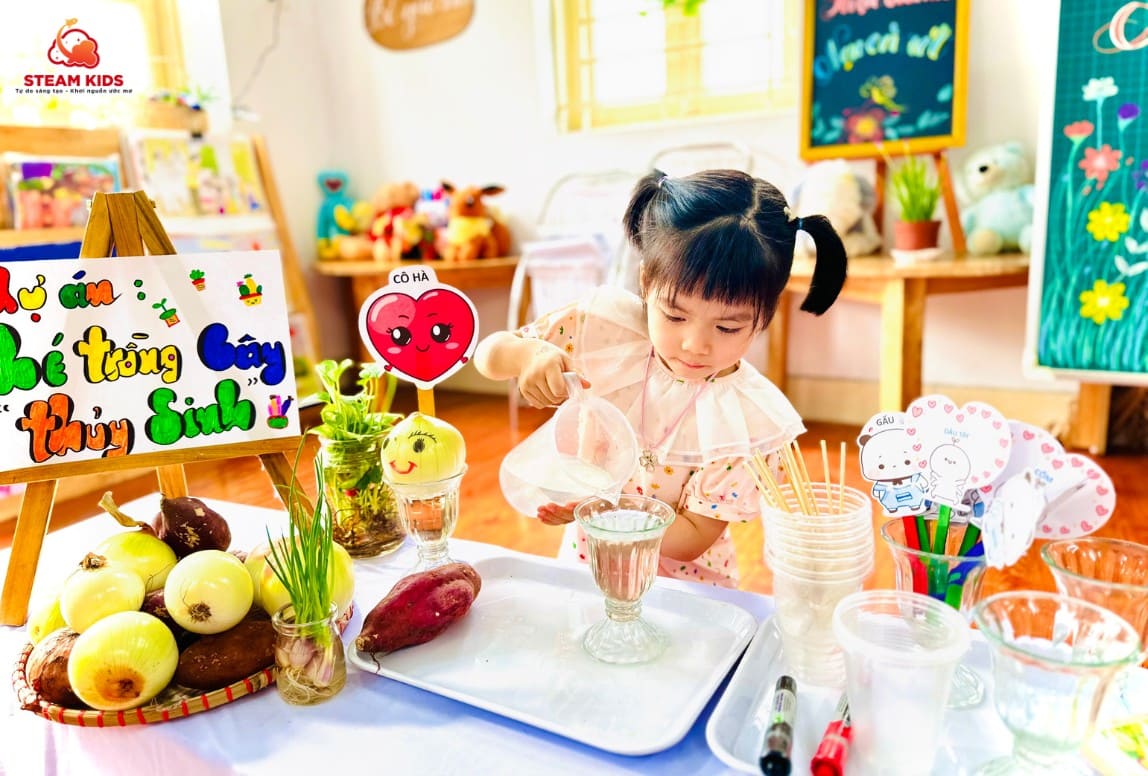 DỰ ÁN: “BÉ TRỒNG CÂY THỦY SINH” DỰ ÁN: “BÉ TRỒNG CÂY THỦY SINH” - Trường Mầm Non STEAM KIDS