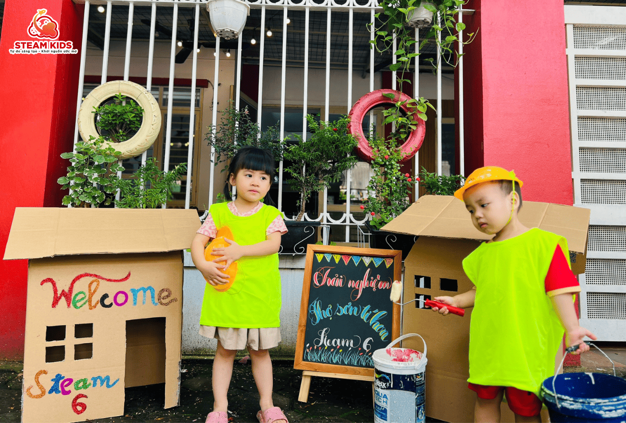 HOẠT ĐỘNG TRẢI NGHIỆM: “THỢ SƠN TÍ HON” HOẠT ĐỘNG TRẢI NGHIỆM: “THỢ SƠN TÍ HON” - Trường Mầm Non STEAM KIDS