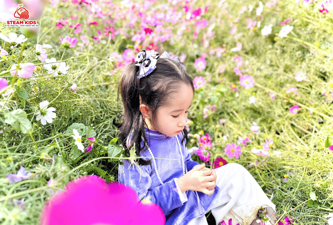 HOẠT ĐỘNG TRẢI NGHIỆM TẠI VƯỜN HOA BÃI ĐÁ SÔNG HỒNG - Trường Mầm Non STEAM KIDS