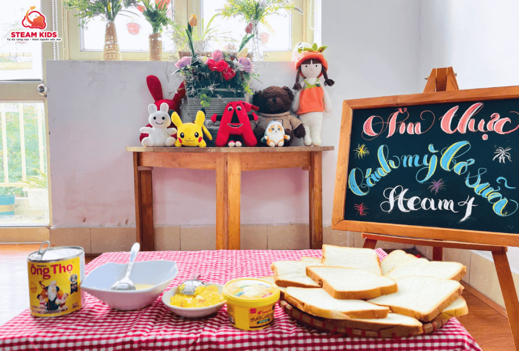 ẨM THỰC: “BÁNH MÌ BƠ SỮA” ẨM THỰC: “BÁNH MÌ BƠ SỮA” - Trường Mầm Non STEAM KIDS