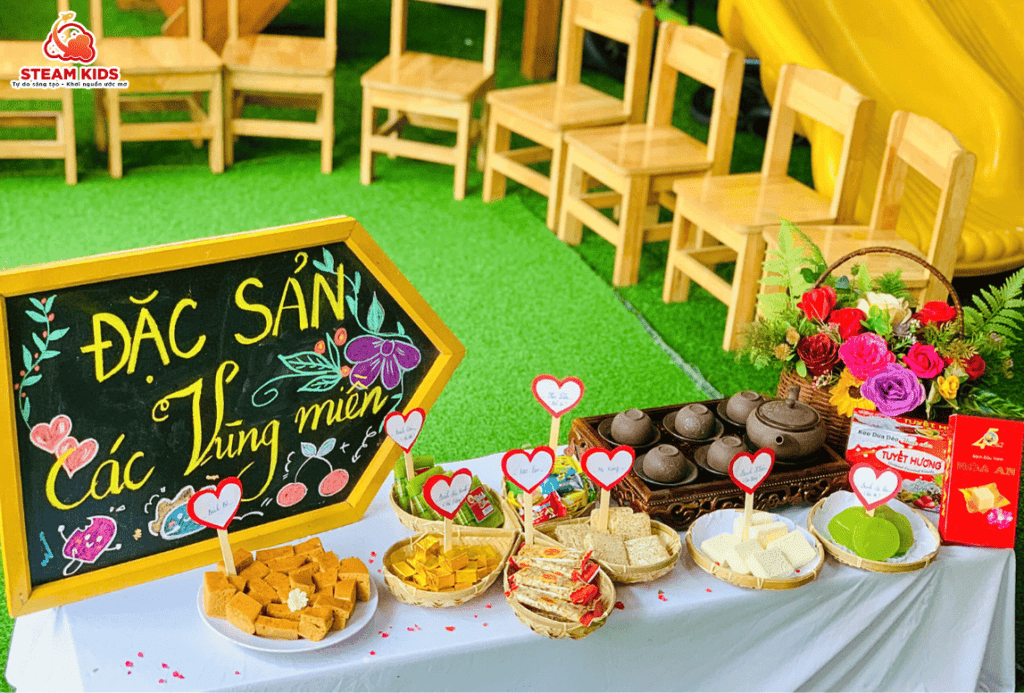 GIỜ HỌC KHÁM PHÁ VÀ THƯỞNG THỨC ĐẶC SẢN VÙNG MIỀN GIỜ HỌC KHÁM PHÁ VÀ THƯỞNG THỨC ĐẶC SẢN VÙNG MIỀN - Trường Mầm Non STEAM KIDS