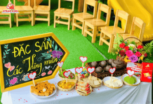 GIỜ HỌC KHÁM PHÁ VÀ THƯỞNG THỨC ĐẶC SẢN VÙNG MIỀN - Trường Mầm Non STEAM KIDS