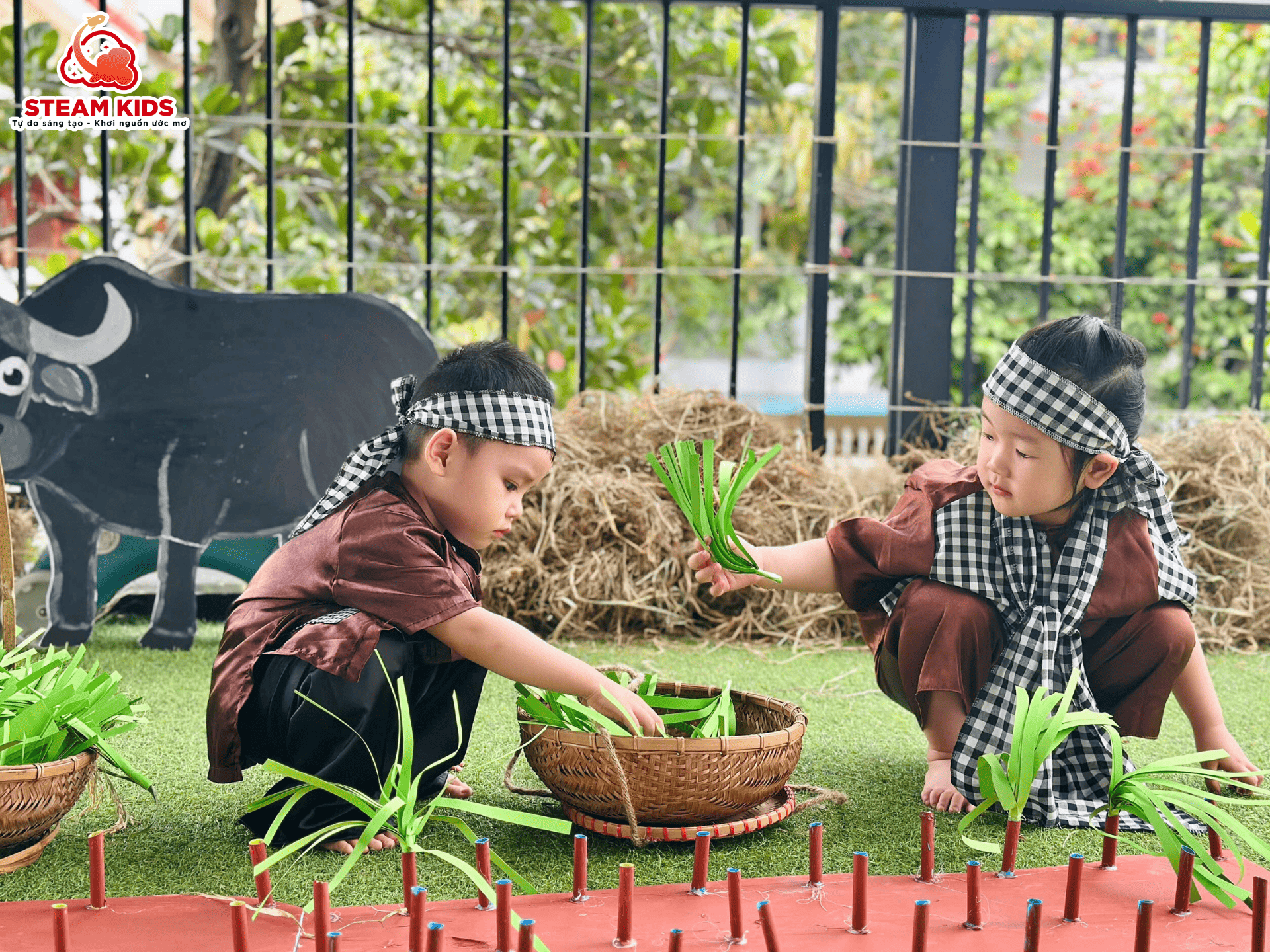 MỘT NGÀY LÀM BÁC NÔNG DÂN – TRẢI NGHIỆM THÚ VỊ CỦA CÁC BẠN NHỎ - Trường Mầm Non STEAM KIDS