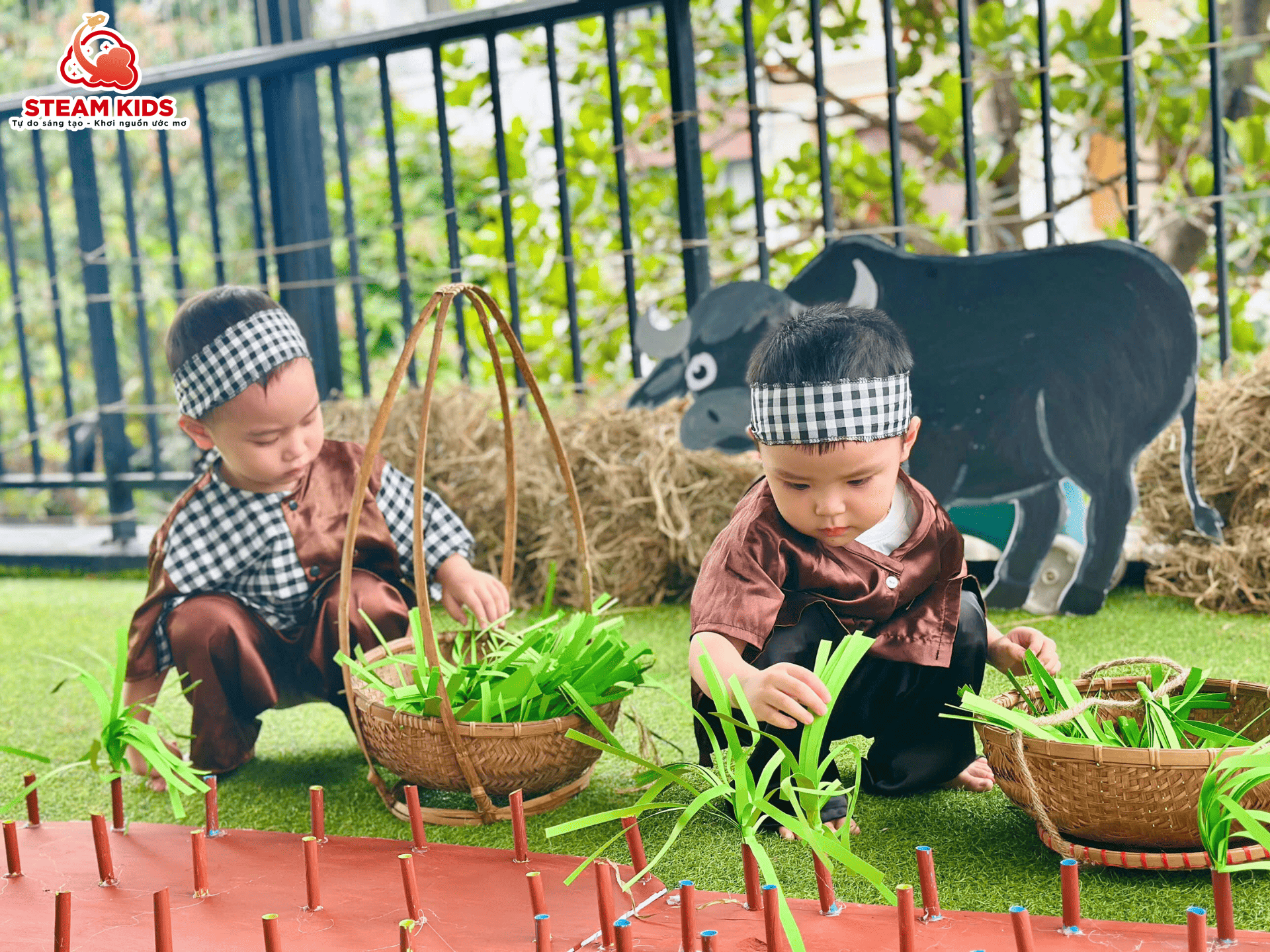 MỘT NGÀY LÀM BÁC NÔNG DÂN – TRẢI NGHIỆM THÚ VỊ CỦA CÁC BẠN NHỎ - Trường Mầm Non STEAM KIDS