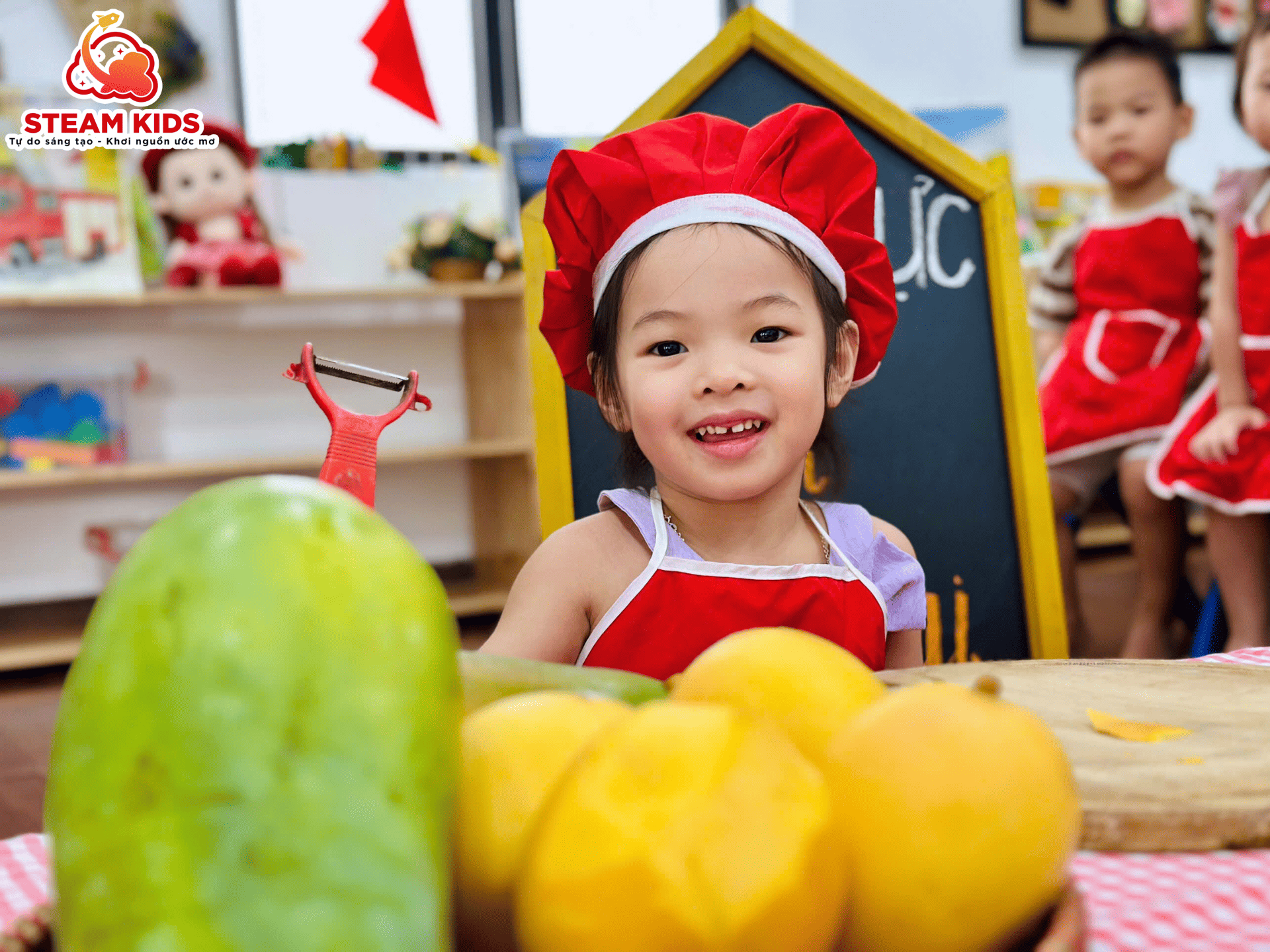 CÙNG BÉ LÀM MÓN XÔI XOÀI NGON TUYỆT - Trường Mầm Non STEAM KIDS