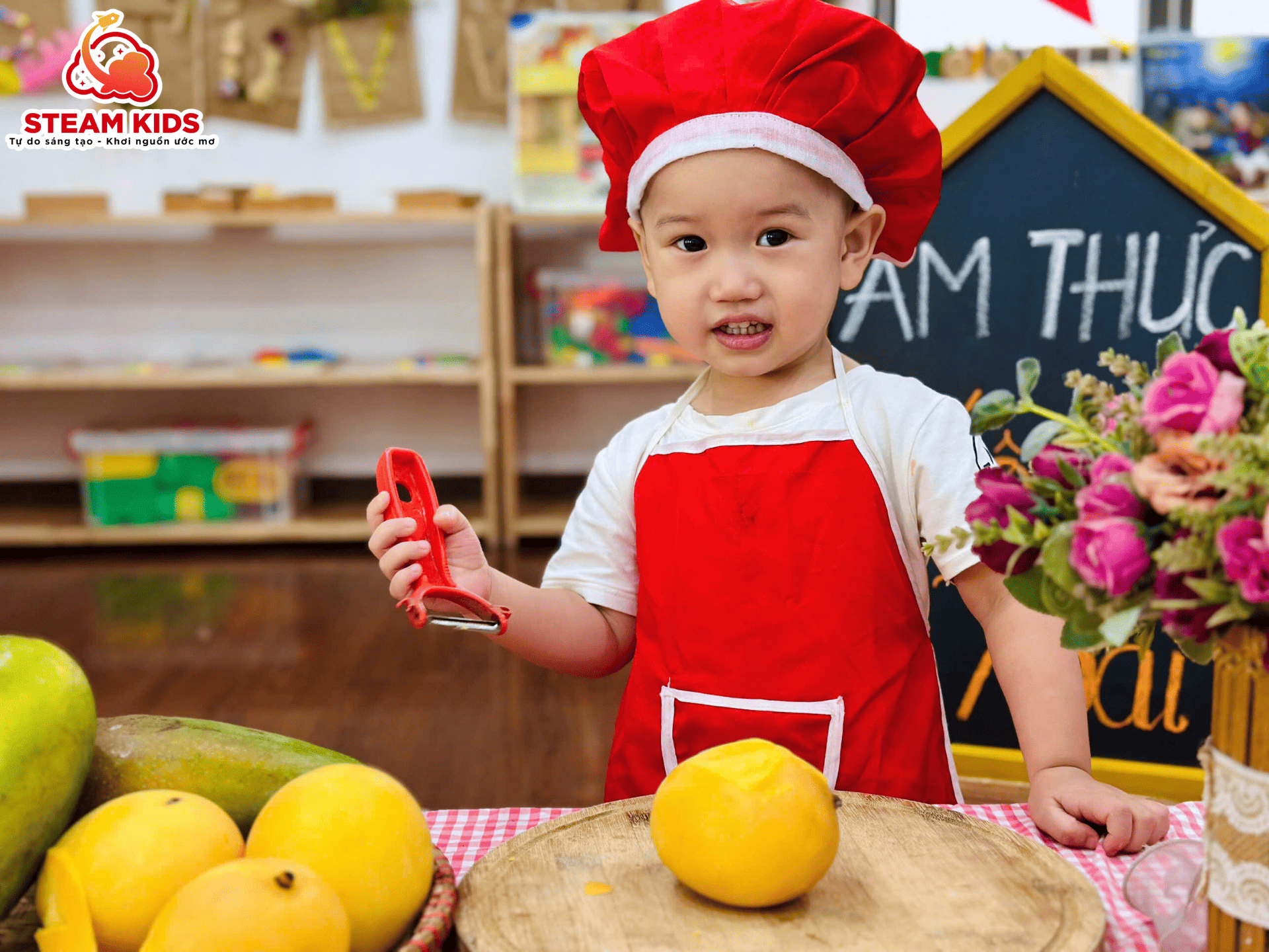 CÙNG BÉ LÀM MÓN XÔI XOÀI NGON TUYỆT - Trường Mầm Non STEAM KIDS