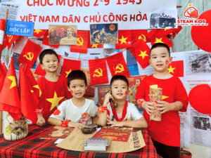 TƯNG BỪNG HOẠT ĐỘNG HƯỞNG ỨNG NGÀY QUỐC KHÁNH 02/09 TẠI MẦM NON STEAM KIDS - Trường Mầm Non STEAM KIDS