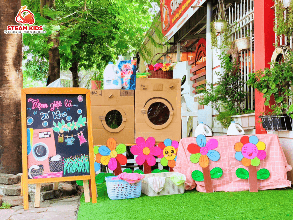 TIỆM GIẶT LÀ TÍ HON – HỌC MÀ CHƠI, CHƠI MÀ HỌC - Trường Mầm Non STEAM KIDS