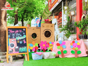 TIỆM GIẶT LÀ TÍ HON – HỌC MÀ CHƠI, CHƠI MÀ HỌC - Trường Mầm Non STEAM KIDS