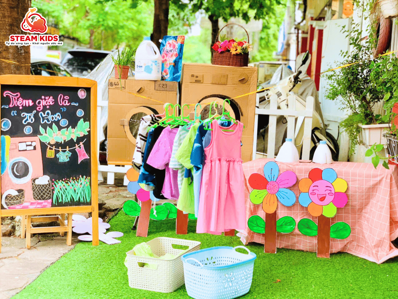 TIỆM GIẶT LÀ TÍ HON – HỌC MÀ CHƠI, CHƠI MÀ HỌC - Trường Mầm Non STEAM KIDS