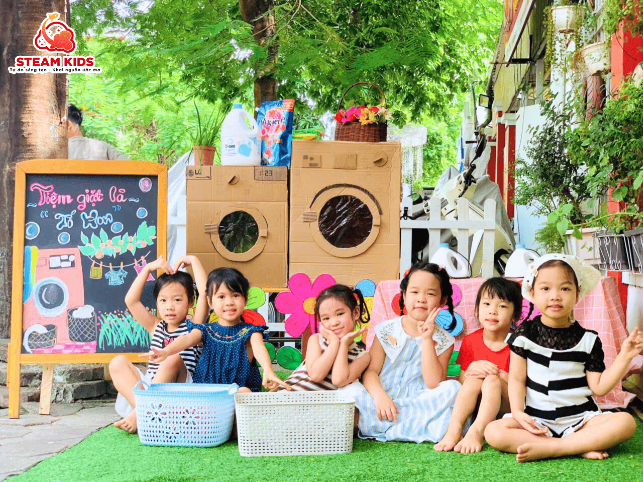 TIỆM GIẶT LÀ TÍ HON – HỌC MÀ CHƠI, CHƠI MÀ HỌC - Trường Mầm Non STEAM KIDS