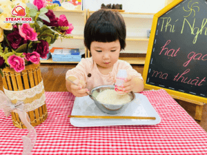 TIẾT THÍ NGHIỆM “HẠT GẠO MA THUẬT” - Trường Mầm Non STEAM KIDS