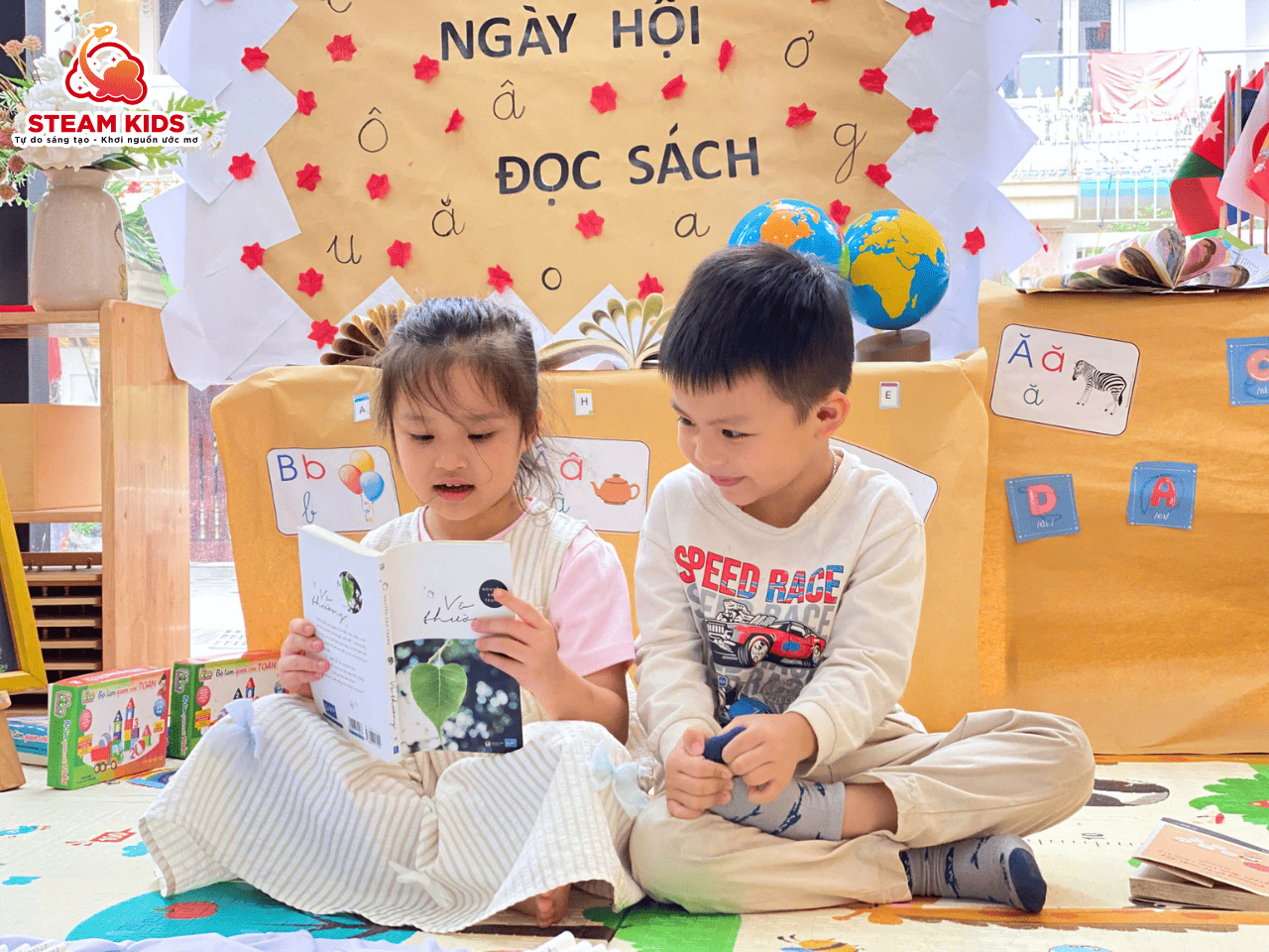 NGÀY HỘI ĐỌC SÁCH – HÀNH TRÌNH CỦA TRI THỨC - Trường Mầm Non STEAM KIDS